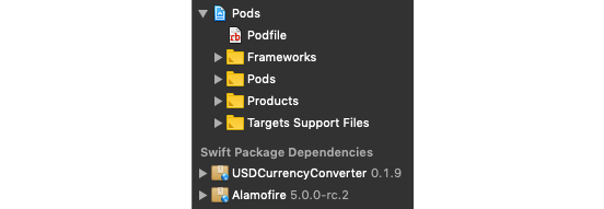 CocoaPods and Swift Pacage Dependencies in one project